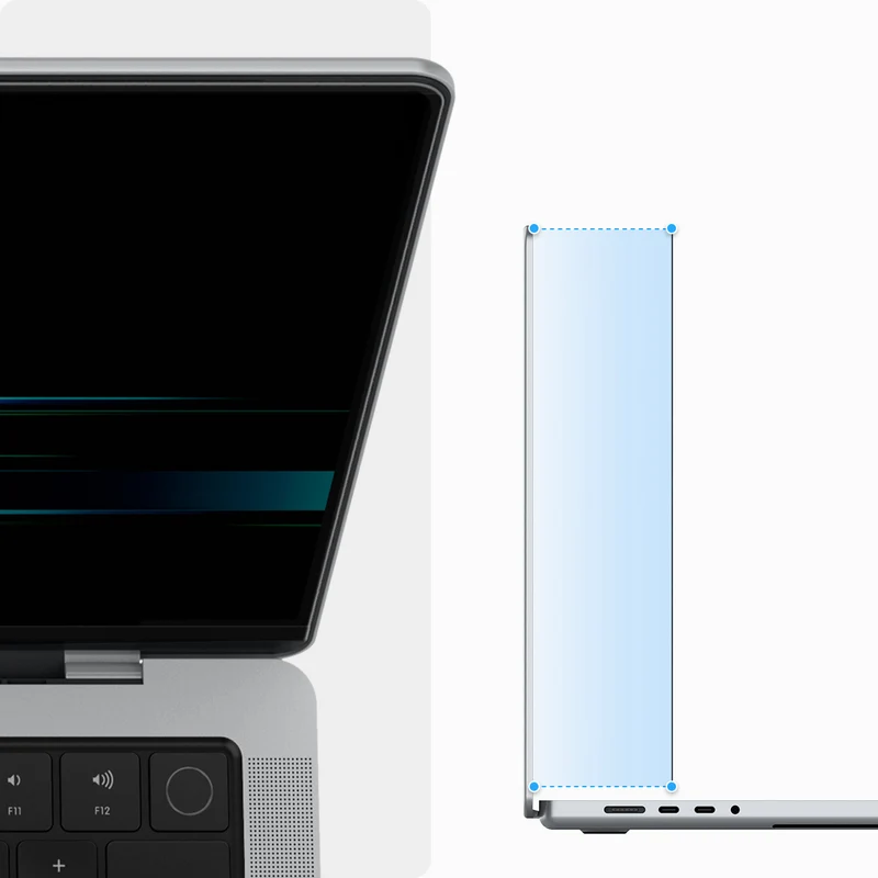 Folie mit Sichtschutzfilter für MacBook Pro 16" 2024-2021, Spigen SafeView Privacy Filter