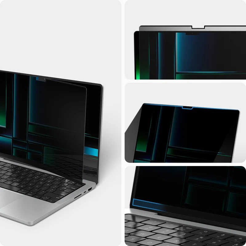 Folie mit Sichtschutzfilter für MacBook Pro 16" 2024-2021, Spigen SafeView Privacy Filter