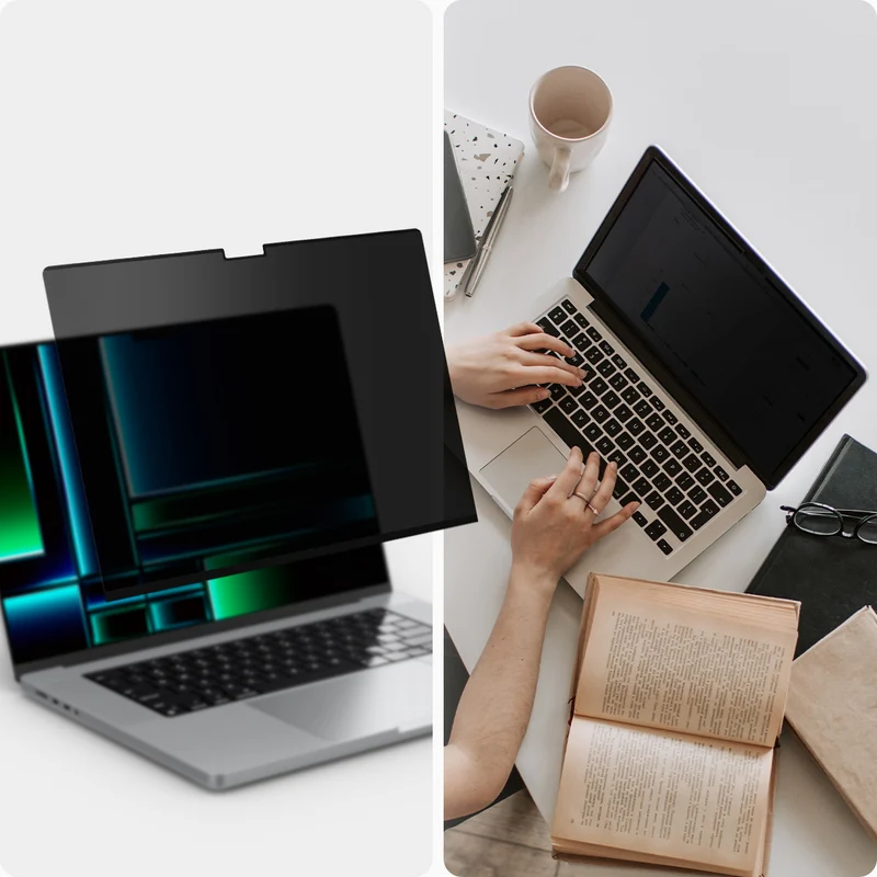 Folie mit Sichtschutzfilter für MacBook Pro 16" 2024-2021, Spigen SafeView Privacy Filter
