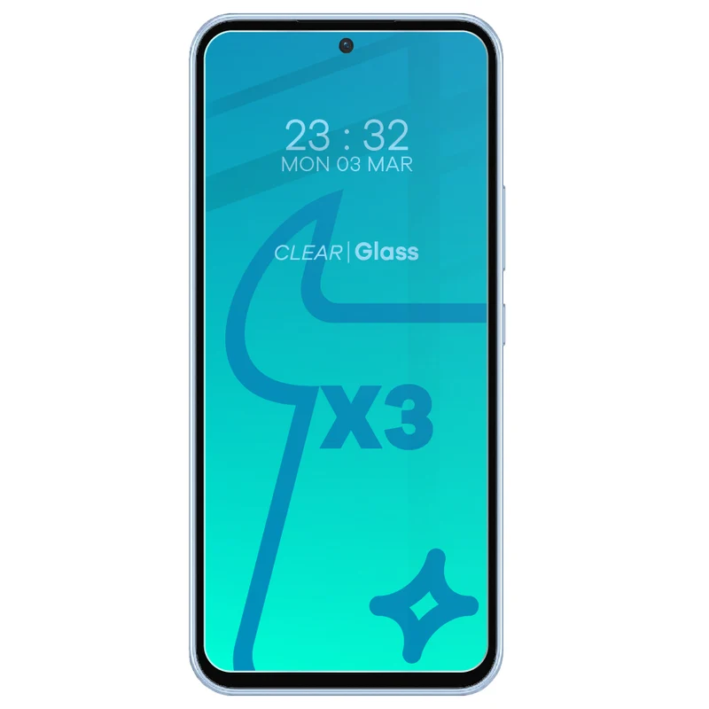 Gehärtetes Glas - 3 Stück + Kameraschutz für Galaxy A54 5G, Bizon Glass Clear Pack