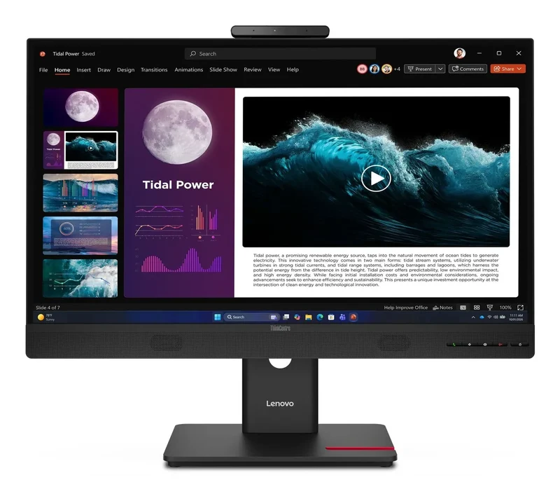 Lenovo ThinkCentre TIO27 Gen6 27" QHD | Intel Core i7-8700T | WebCam Casse Audio FreeDOS Monitor NUOVO