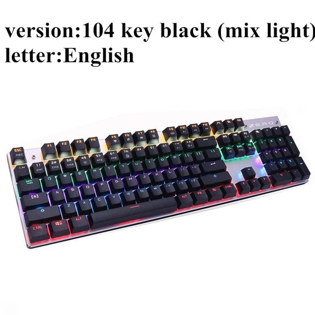 Metoo Edition Mechanical Keyboard 87 keys Blue Switch Gaming Keyboards for Tablet Desktop Russian sticker