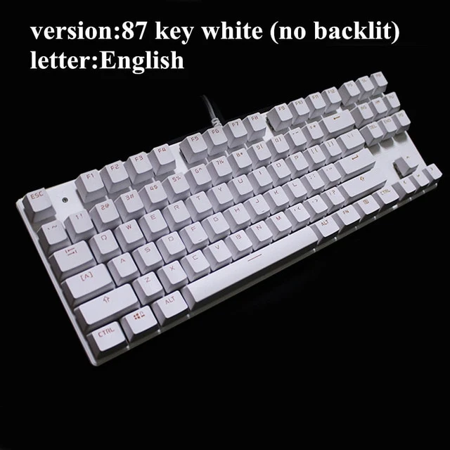 Metoo Edition Mechanical Keyboard 87 keys Blue Switch Gaming Keyboards for Tablet Desktop Russian sticker