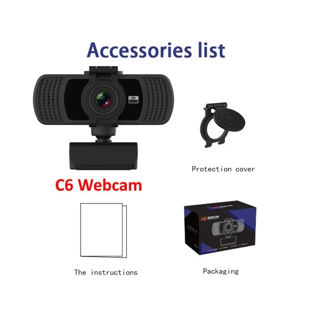 Wsdcam HD 1080P Webcam 2K Computer PC WebCamera with Microphone for Live Broadcast Video Calling Conference Work Camaras Web PC