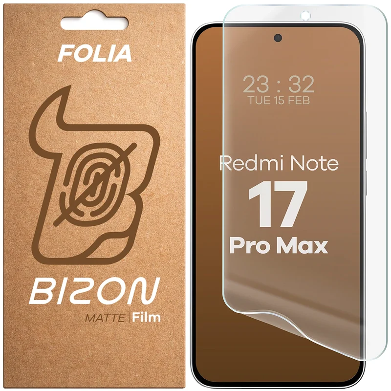 Matte Folie für Xiaomi Redmi Note 17 Pro Max 5G, Bizon Film Matte, 1 Stück