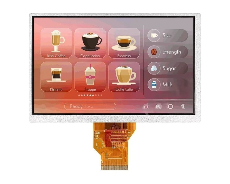 7.0 Zoll IPS 1024x600px TFT ohne Touchscreen