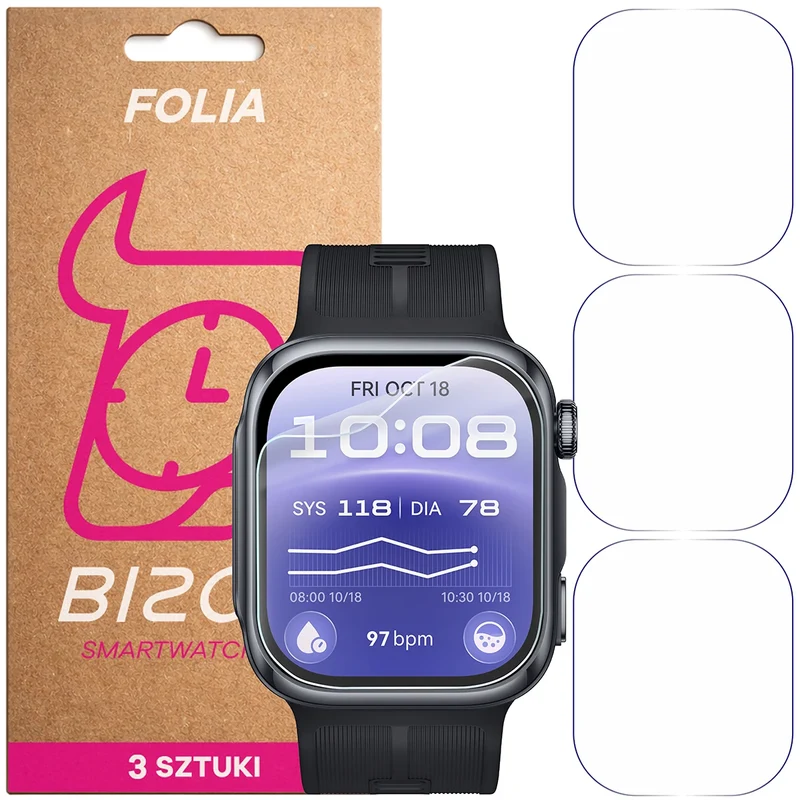 Schutzfolie für den Bildschirm für Huawei Watch D3, Bizon Watch HydroFlex, 3 Stück