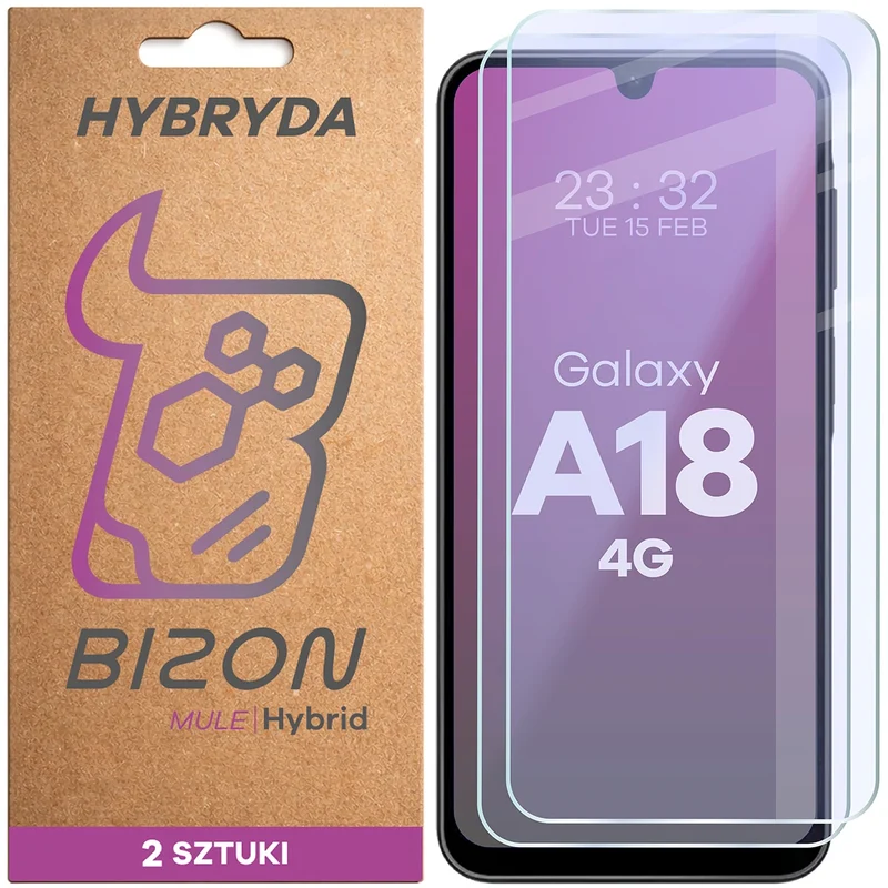 Flexibles Hybridglas für Galaxy A18 4G, Bizon Hybrid Mule Duo, 2 Stück
