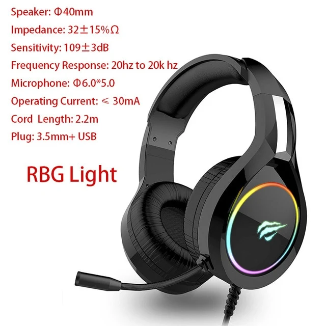 HAVIT Wired Headset Gamer PC 3.5mm PS4 Headsets Surround Sound & HD Microphone Gaming Overear Laptop Tablet Gamer