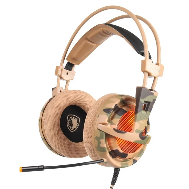 Sades A6 Gaming Headset Gamer Headphones 7.1 Surround Sound Stereo Earphones USB Microphone Breathing LED Light PC Gamer