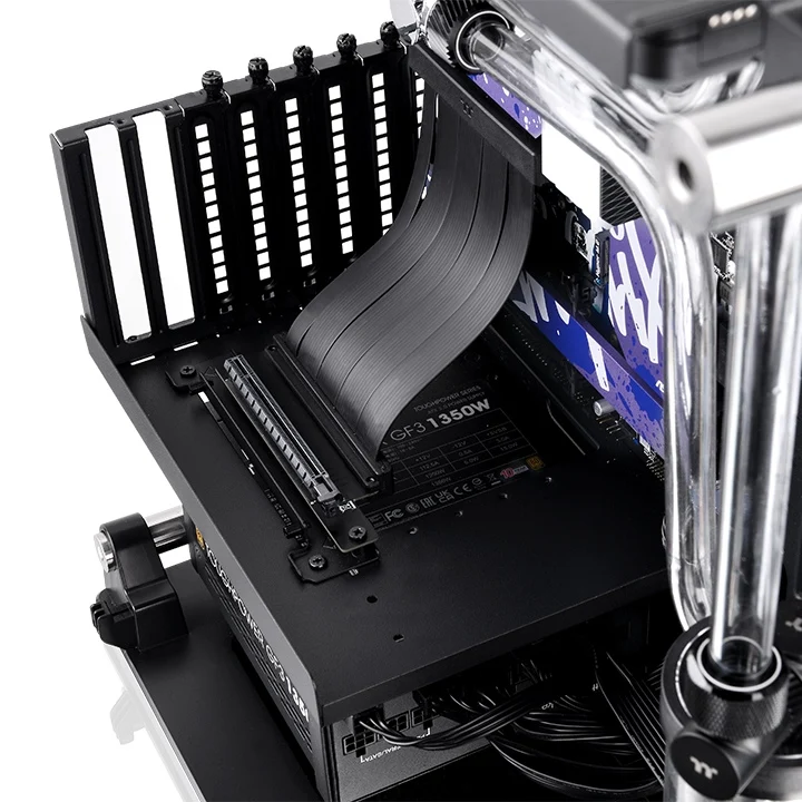 PCI-E 4.0 Dual 90 Degree Riser Cable 130mm Black