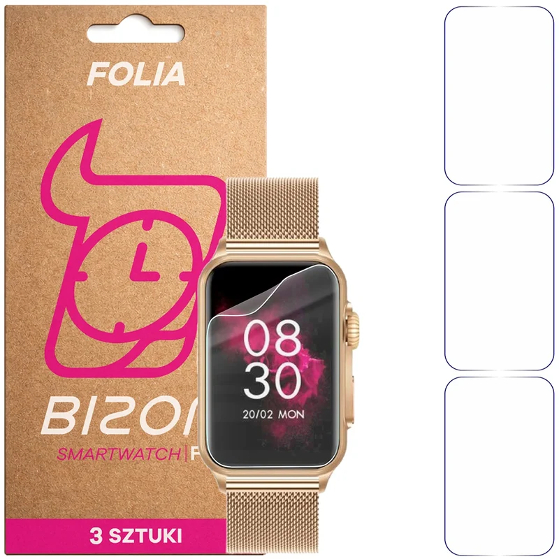 Schutzfolie für den Bildschirm für Vess GE-50, Bizon Watch HydroFlex, 3 Stück