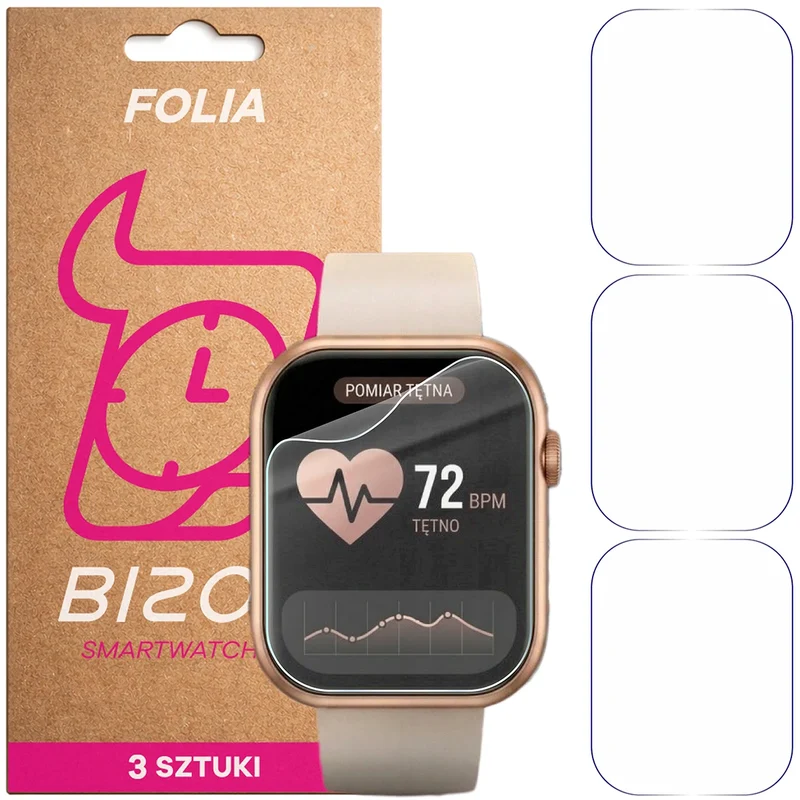Schutzfolie für den Bildschirm für Vess K7Pro, Bizon Watch HydroFlex, 3 Stück
