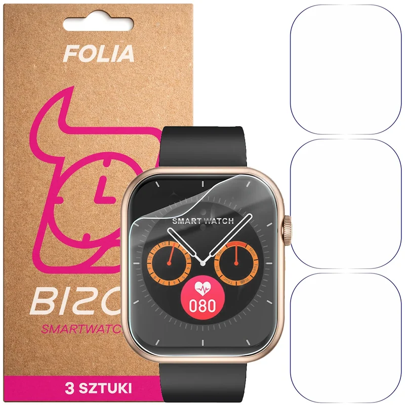 Schutzfolie für den Bildschirm für JG Smart QX7 Pro, Bizon Watch HydroFlex, 3 Stück