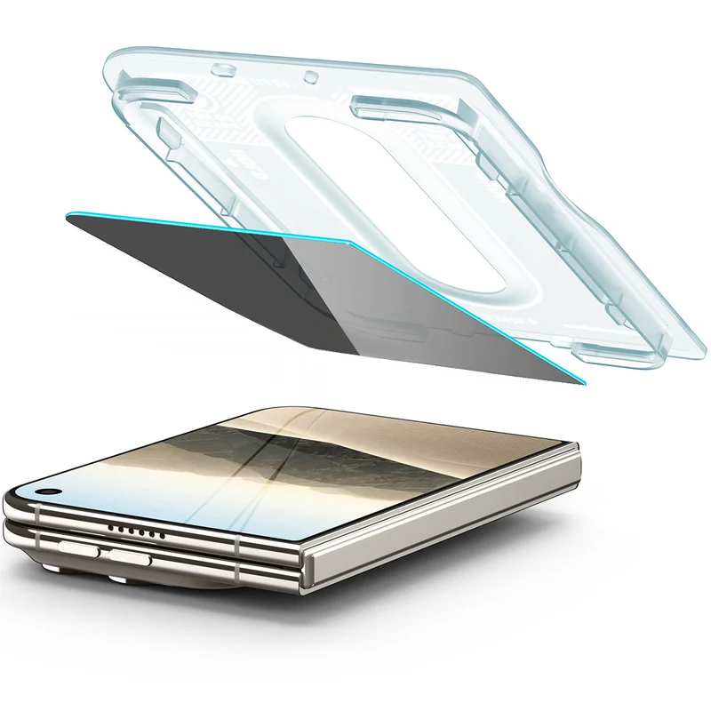Glas + Applikator für iPhone Duo, Spigen Glas.tR EZ Fit Pro (AC) Privacy 1-Pack