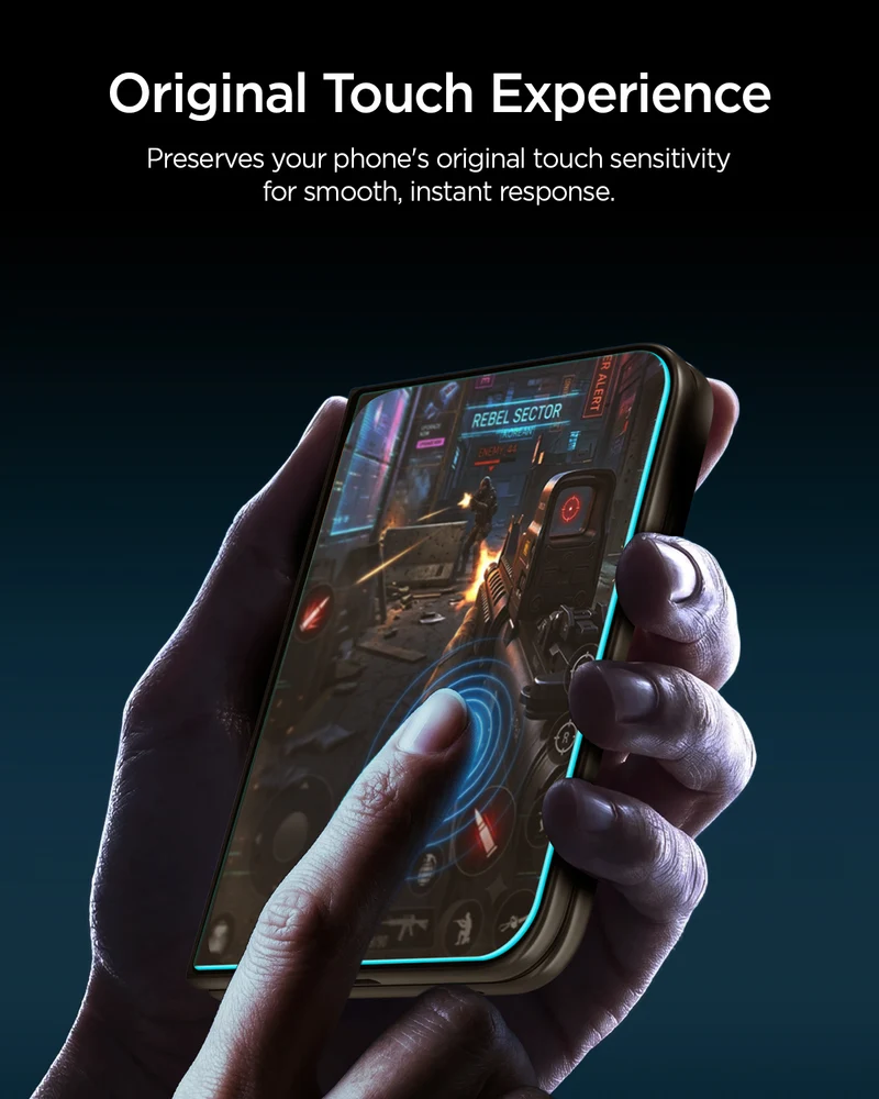 Glas + Applikator für iPhone Duo, Spigen Glas.tR EZ Fit Pro 1-Pack (AC)