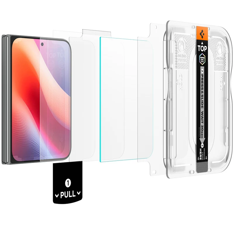Glas + Applikator für iPhone Duo, Spigen Glas.tR EZ Fit Pro 1-Pack (AC)