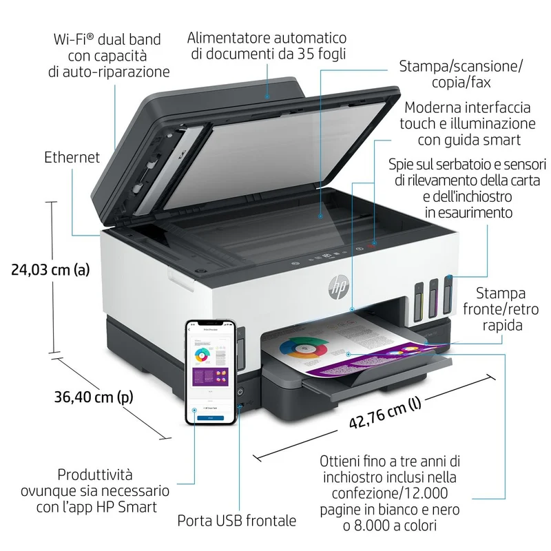 HP INC. SMART TANK 7605 MFP FAX 15/9PPM ETH WIFI FR ADF