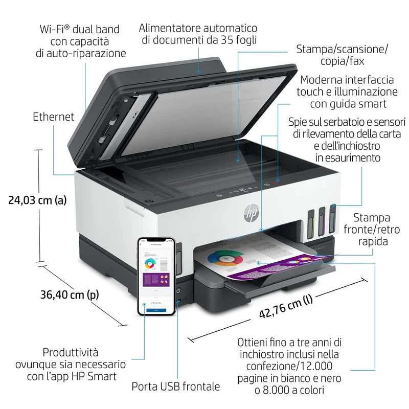 HP INC. SMART TANK 7605 MFP FAX 15/9PPM ETH WIFI FR ADF