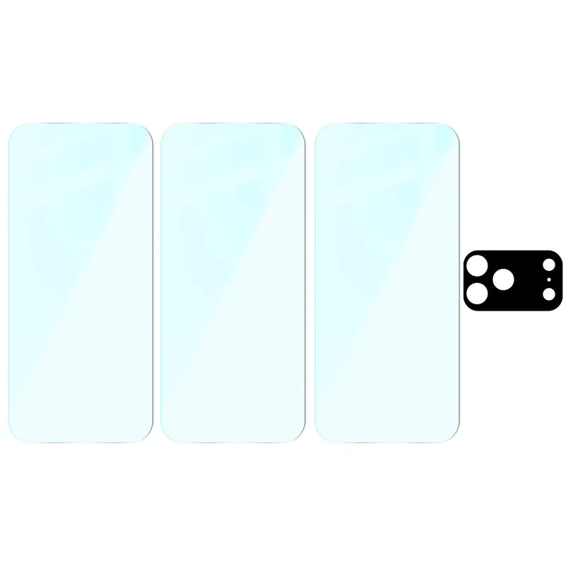 Gehärtetes Glas - 3 Stück + Kameraschutz für iPhone 18 Pro, Bizon Glass Clear Pack