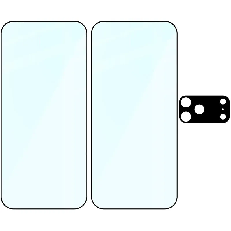 Gehärtetes Glas - 2 Stück + Kameraschutz für iPhone 18 Pro Max, Bizon Glass Edge Pack,