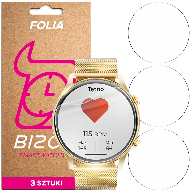 Schutzfolie für den Bildschirm für WonderWatch Mi7 / Mi5 / Sx7 / Sx5 / Xi7, Bizon Watch HydroFlex, 3 Stück