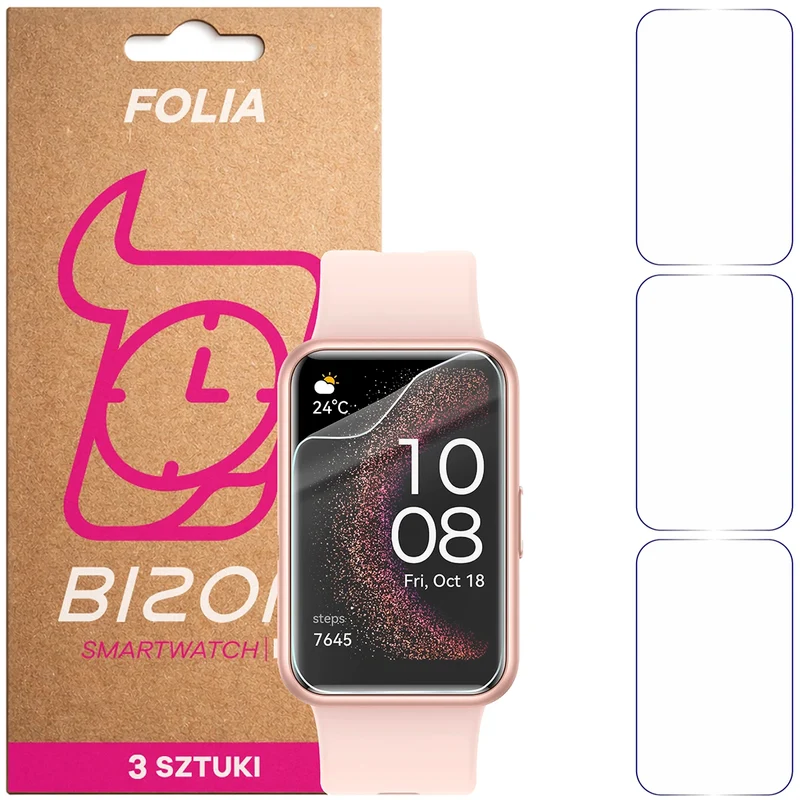 Schutzfolie für den Bildschirm für Huawei Watch Fit SE, Bizon Watch HydroFlex, 3 Stück