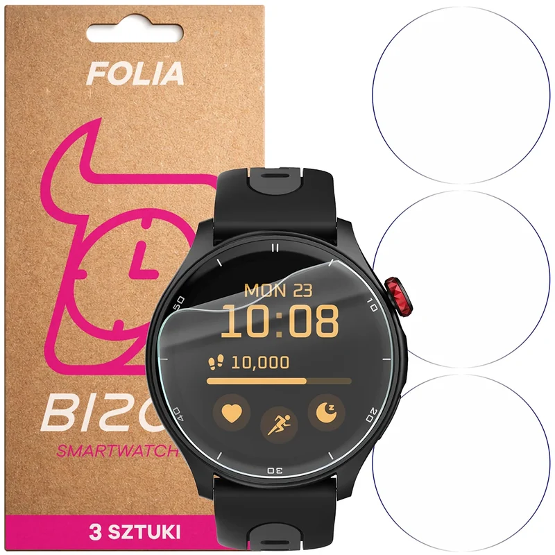 Schutzfolie für den Bildschirm für myPhone Watch Adventure, Bizon Watch HydroFlex, 3 Stück