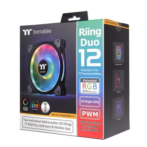 Riing Duo 12 RGB Dual Riing Gehäuselüfter (3-Pack Fan)