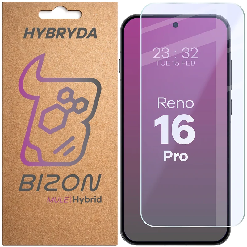 Flexibles Hybridglas für OPPO Reno16 Pro, Bizon Hybrid Mule