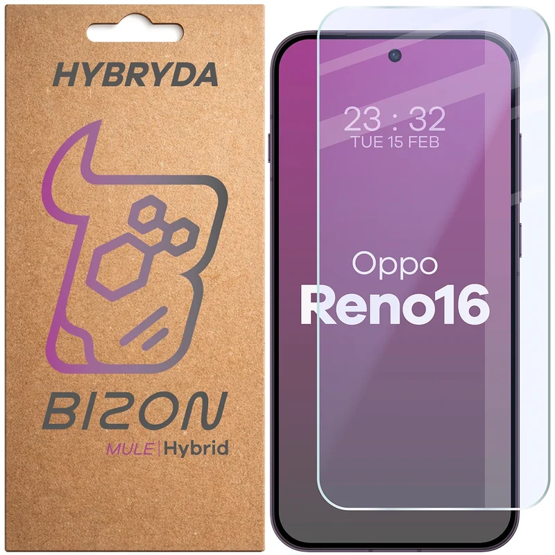 Flexibles Hybridglas für OPPO Reno16, Bizon Hybrid Mule