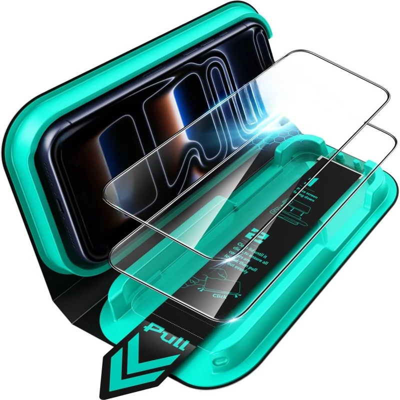 Gehärtetes Glas mit Positionierungsrahmen für iPhone 18 Pro / 17 Pro, ESR UltraFit Armorite Tempered Glass, 2 Stück