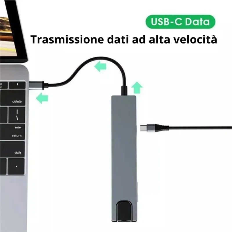 Multi-Adapter Type-C 10 in 1 – Docking Station USB-C Multifunzionale