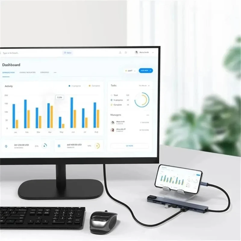 Multi-Adapter Type-C 10 in 1 – Docking Station USB-C Multifunzionale