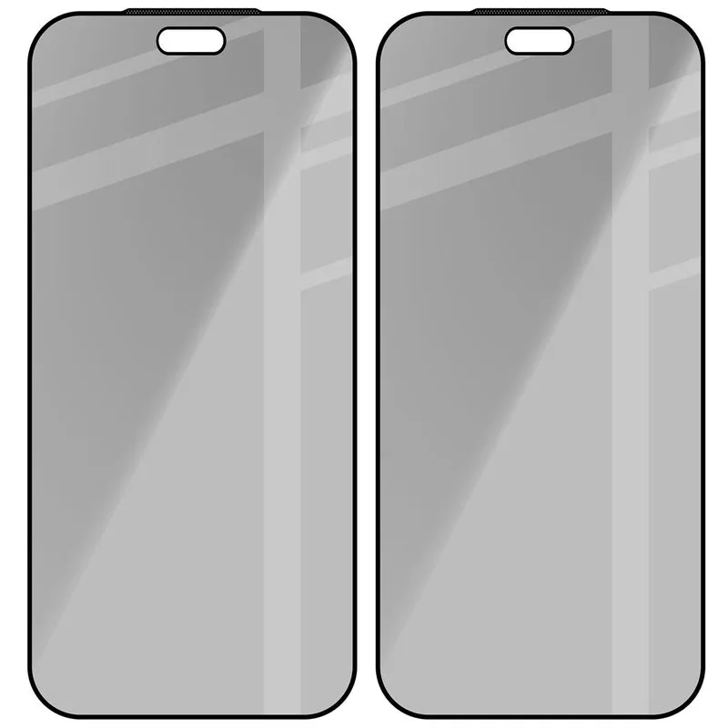 Gehärtetes Glas mit Privatschutzfilter für iPhone 18 Pro, Bizon Glass Edge Shadow Duo, getönt mit schwarzer Rahmen, 2 Stück