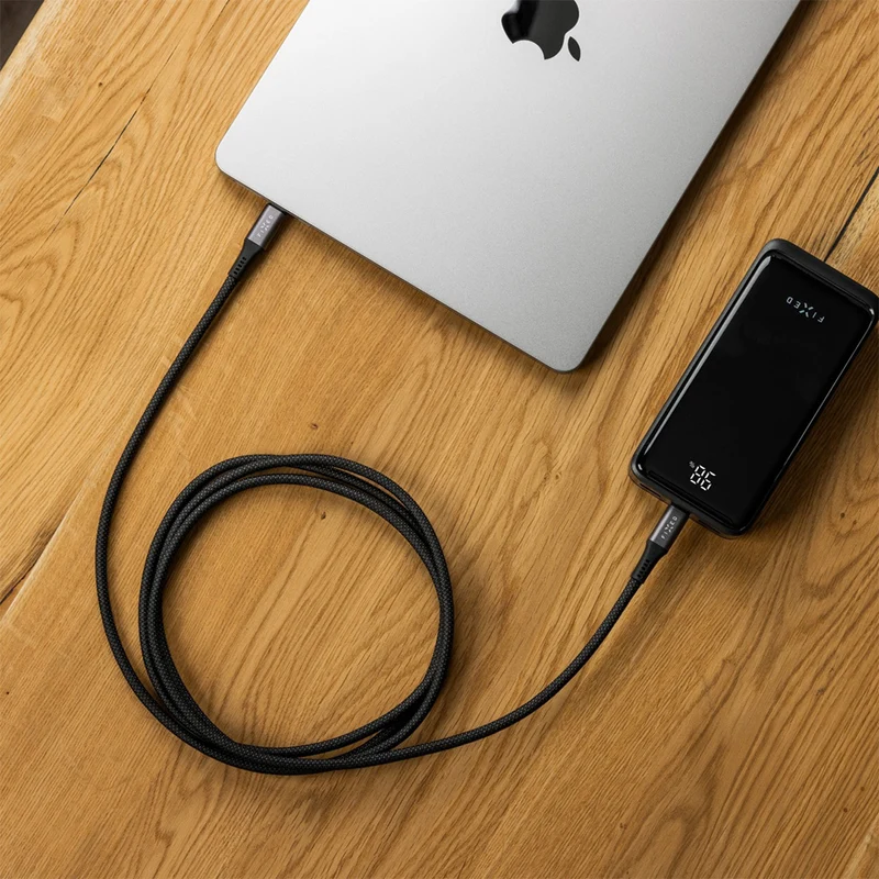 Kabel USB-C zu USB-C (USB4) 40Gbps / 240W / 8K@60Hz, 2 m, Fixed Media Cable, Schwarz