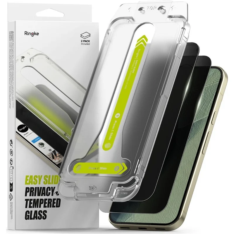 Sichtschutzglas mit Applikator für Google Pixel 11 Pro XL / 10 Pro XL / 9 Pro XL, Ringke Easy Slide, 2 Stück