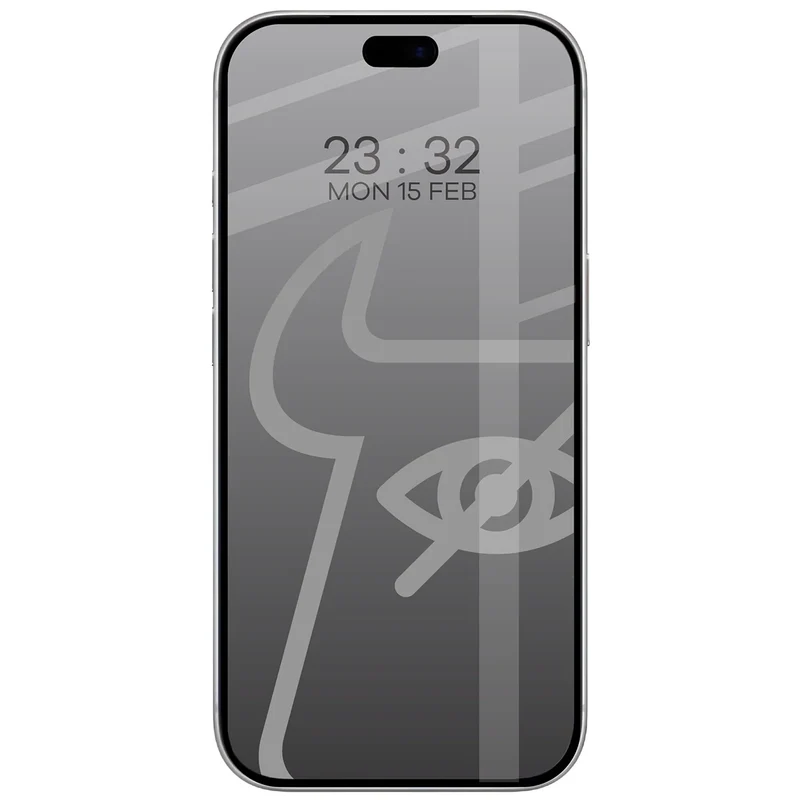 Gehärtetes Glas mit Privatschutzfilter für iPhone 18 Pro, Bizon Glass Edge Shadow, getönt mit schwarzer Rahmen
