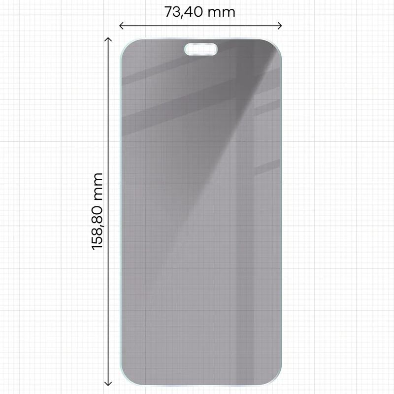 Gehärtetes Glas mit Privatschutzfilter für iPhone 18 Pro Max, Bizon Glass Clear Shadow, getönt