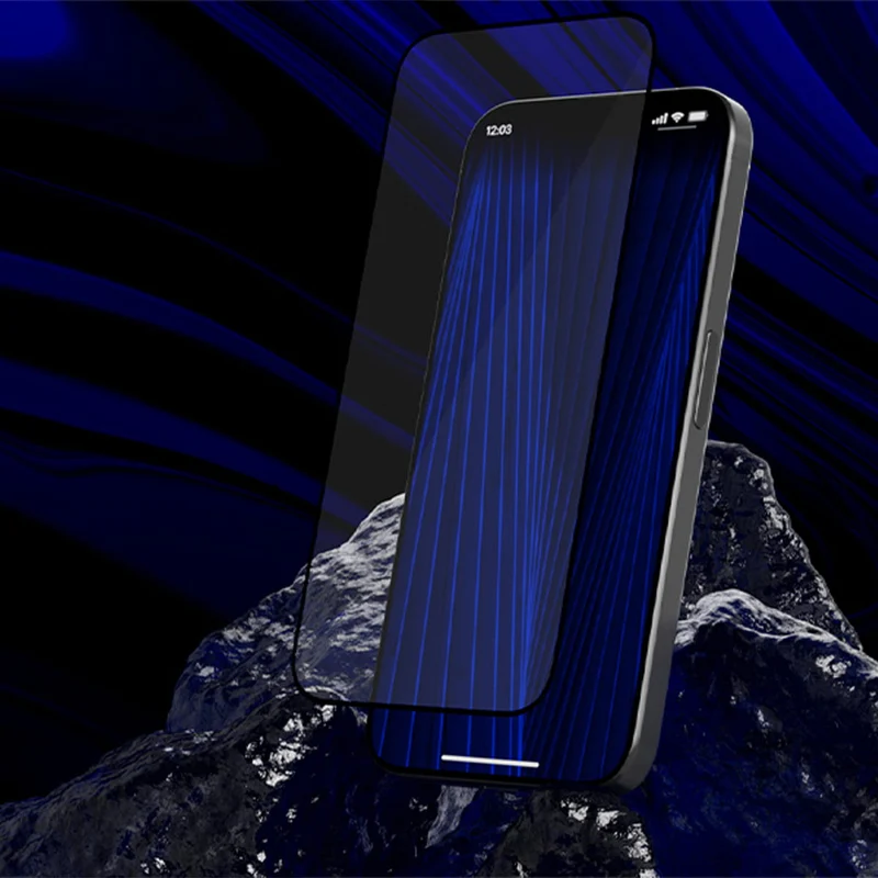 Saphirglas für iPhone 18 Pro Max, Hammer Glass Sapphire Superior, Schwarzer Rahmen