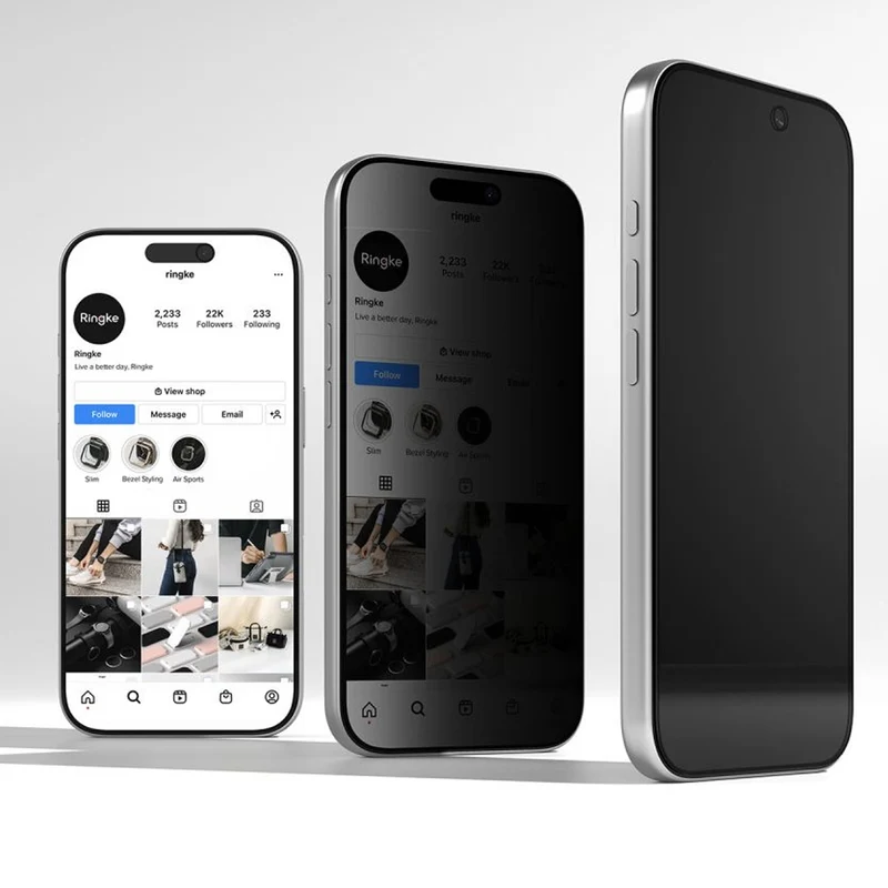 Sichtschutzglas mit Applikator für iPhone 18 Pro, Ringke Easy Slide, 2 Stück