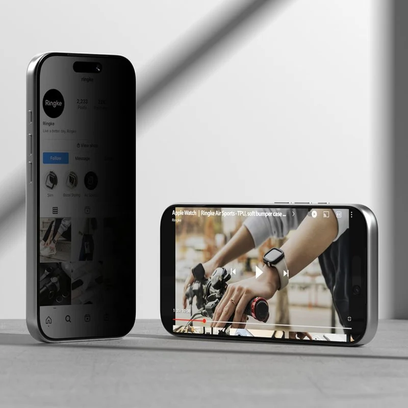 Sichtschutzglas mit Applikator für iPhone 18 Pro, Ringke Easy Slide, 2 Stück