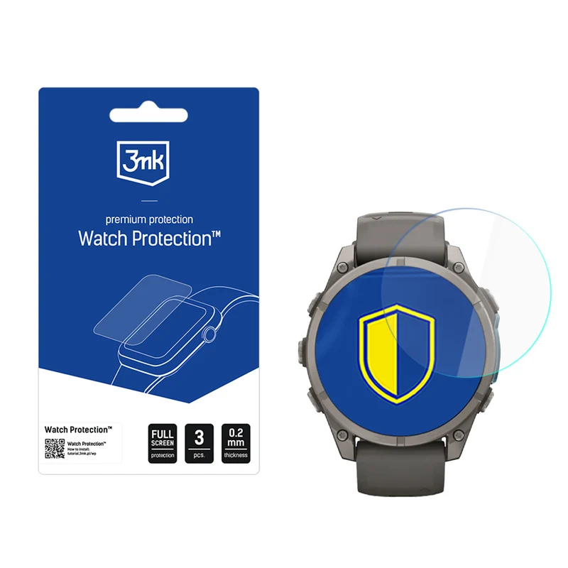 Hybridglas für Garmin Fenix 9 47mm, 3mk Watch Protection, 3 Stück