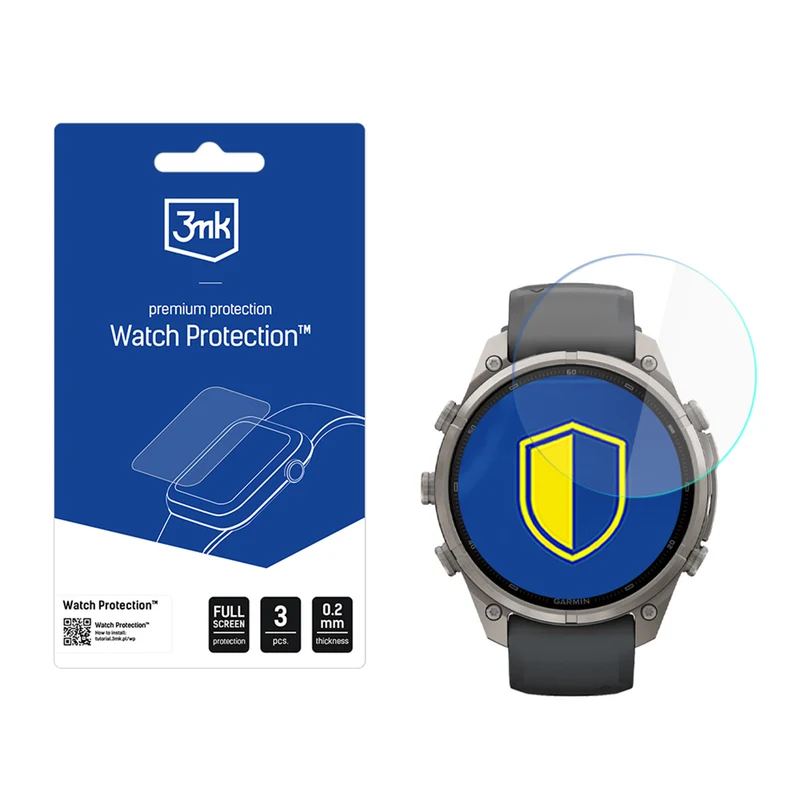 Hybridglas für Garmin Fenix 9 Pro 47mm, 3mk Watch Protection, 3 Stück