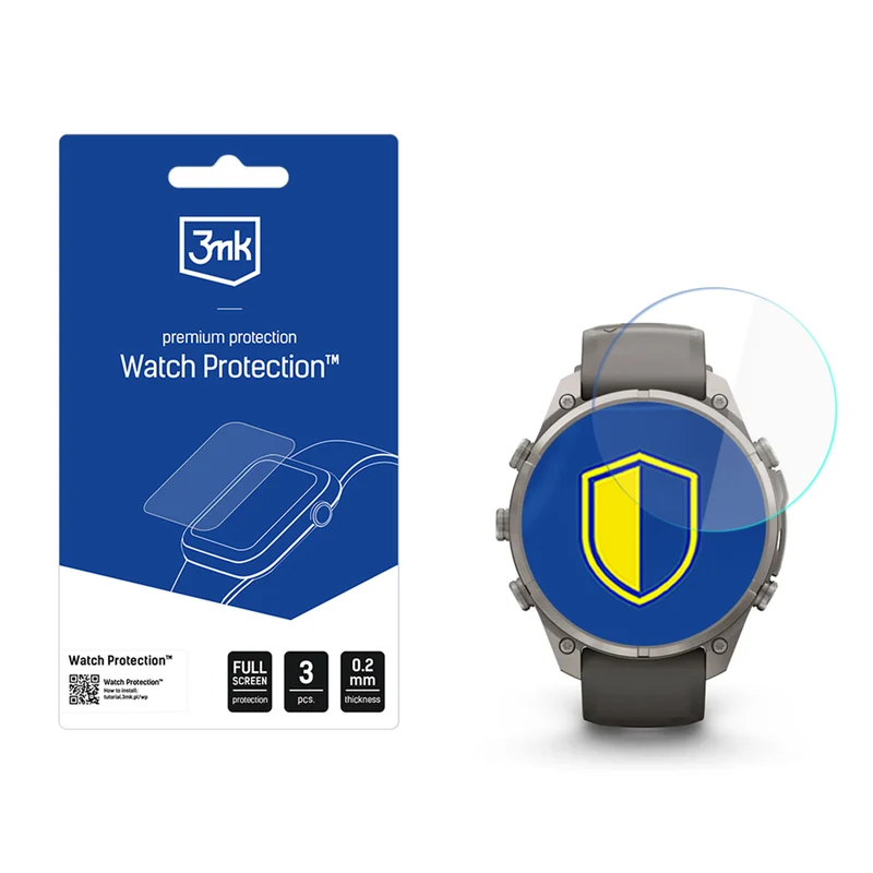 Hybridglas für Garmin Fenix 9 Pro Solar 47mm, 3mk Watch Protection, 3 Stück