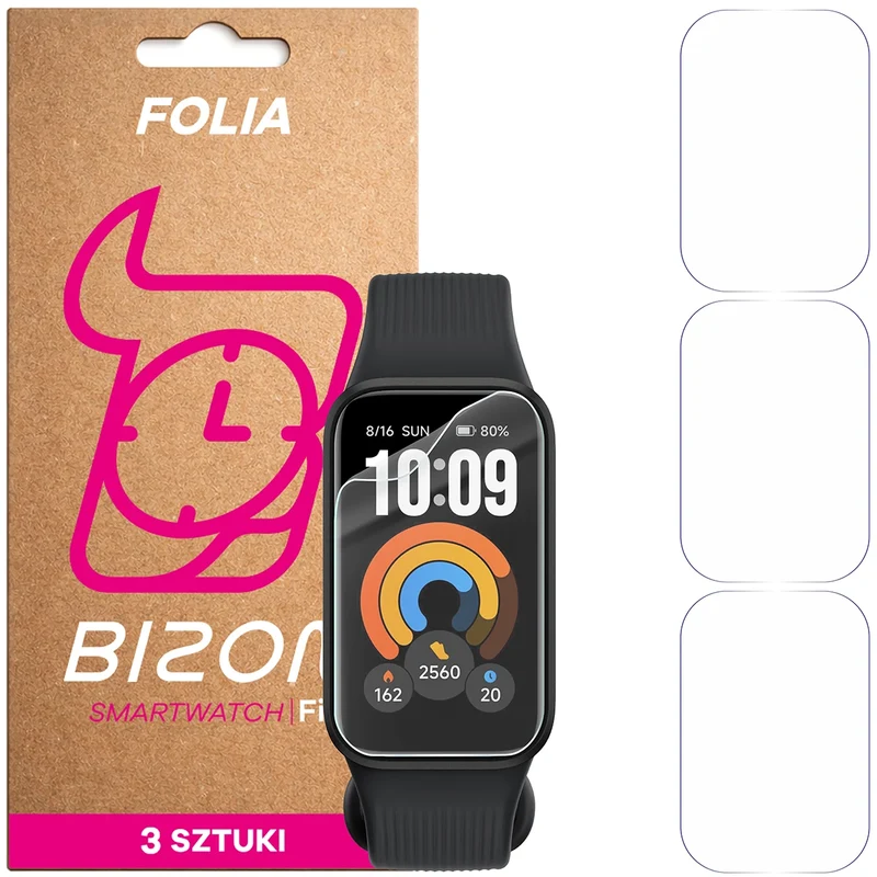 Schutzfolie für den Bildschirm für Xiaomi Smart Band 11 Active, Bizon Watch HydroFlex, 3 Stück