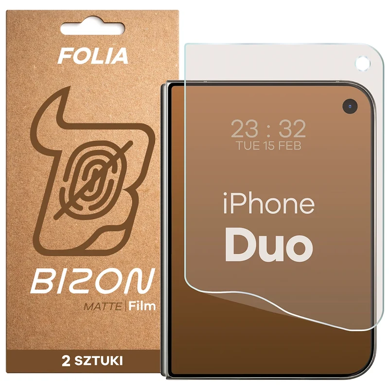 Matte Folie für iPhone Duo, Bizon Film Matte Duo, 2 Stück