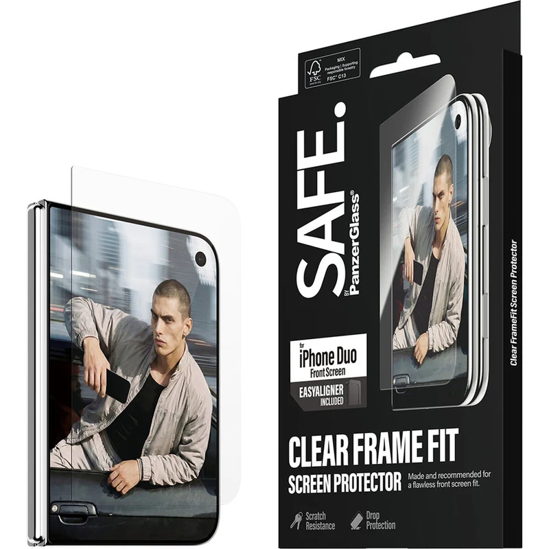 Gehärtetes Glas mit Applikator für iPhone Duo, SAFE by PanzerGlass Ultra-Wide Fit Easy Aligner
