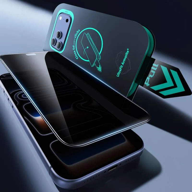 Sichtschutzglas mit Positionierungsrahmen für iPhone 18 Pro, ESR UltraFit Armorite Privacy Tempered Glass, 2 Stück