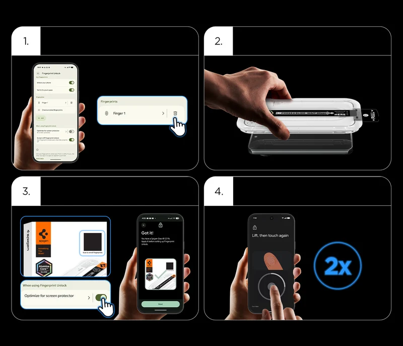 Glas + Applikator für Google Pixel 11 Pro XL / 10 Pro XL / 9 Pro XL, Spigen Glas.tR EZ Fit Pro (AC) Privacy 2-Pack